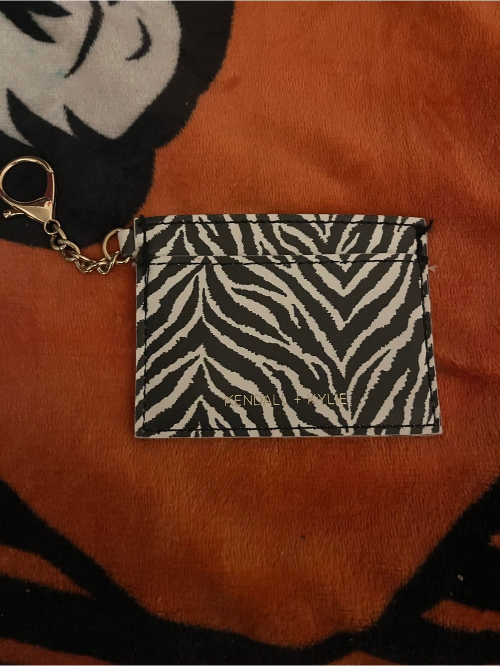 Kendall & Kylie Black and White Zebra Card Holder with Keychain